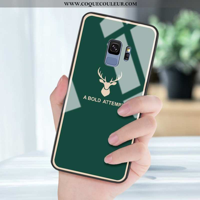 Coque Samsung Galaxy S9 Mode Simple Silicone, Housse Samsung Galaxy S9 Protection Net Rouge Verte