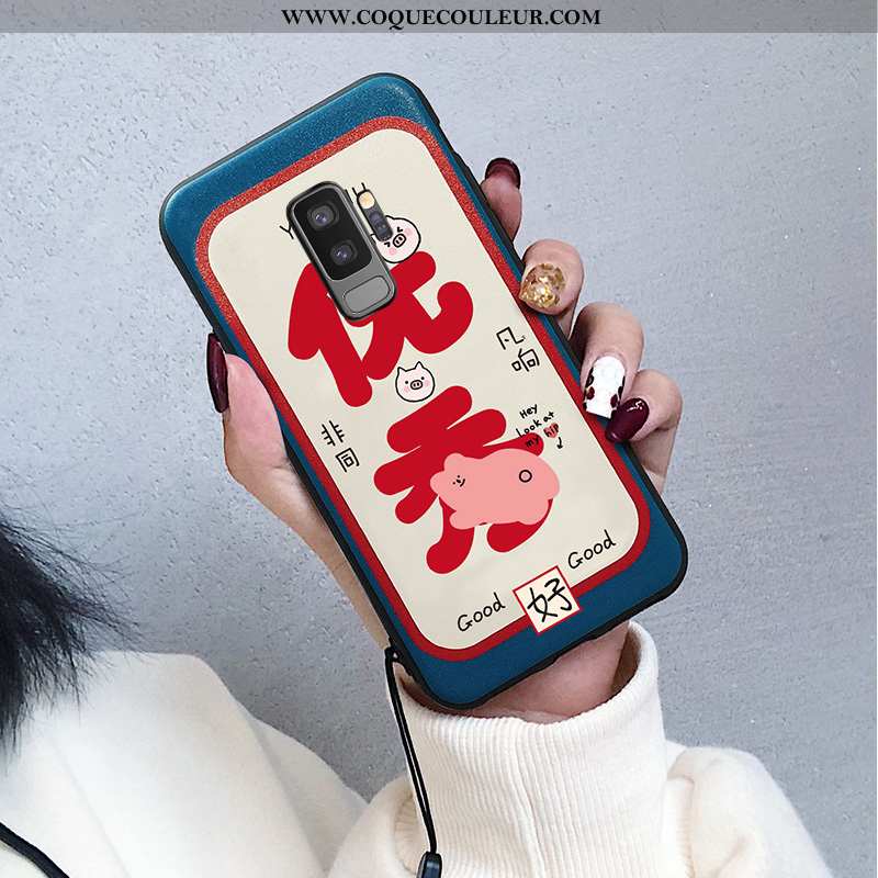 Étui Samsung Galaxy S9+ Dessin Animé Coque Grand, Samsung Galaxy S9+ Charmant Téléphone Portable Ble