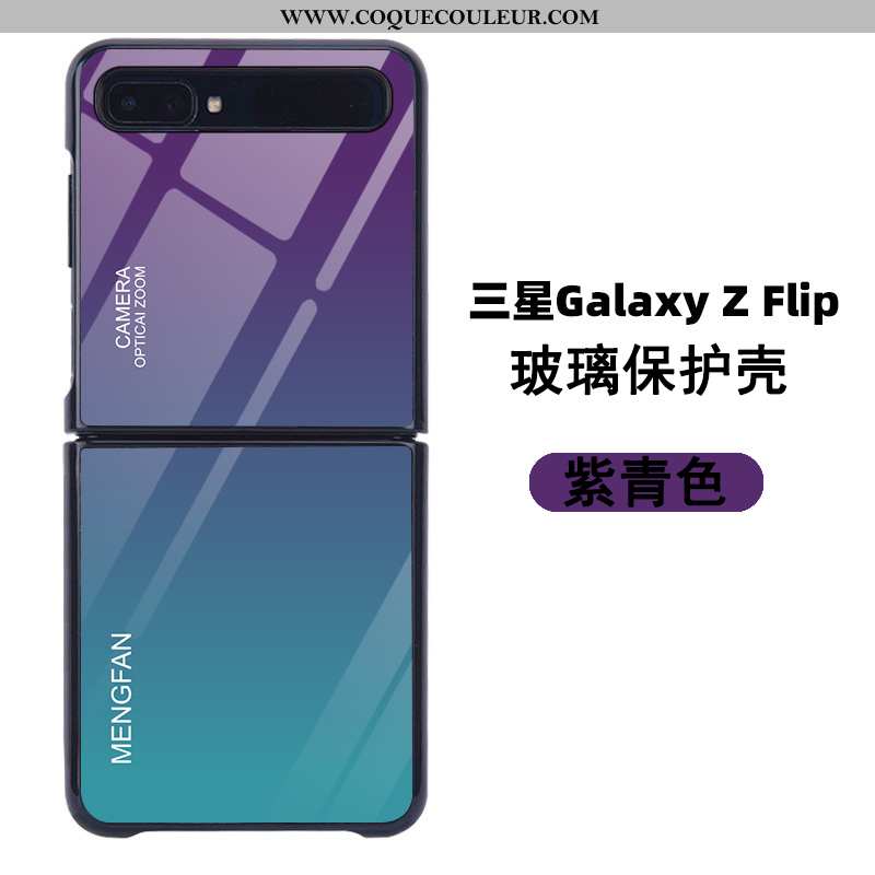 Housse Samsung Z Flip Protection Téléphone Portable Dégradé De Couleur, Étui Samsung Z Flip Verre Pe