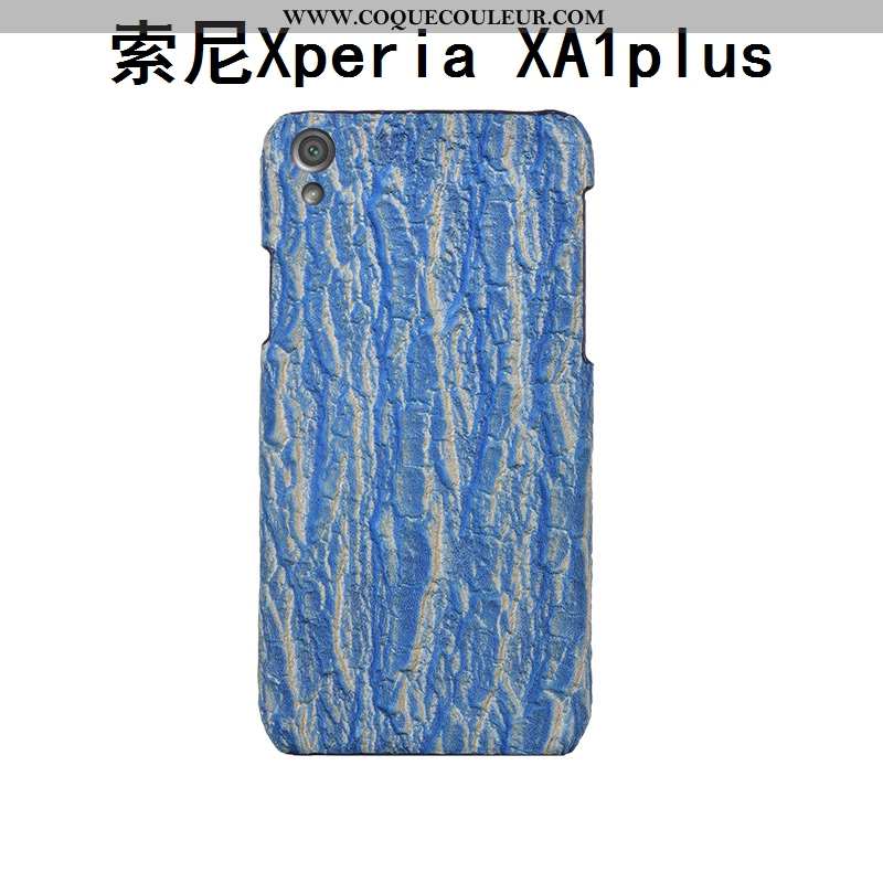 Étui Sony Xperia Xa1 Plus Personnalité Cuir Bleu, Coque Sony Xperia Xa1 Plus Créatif Arbres Bleu