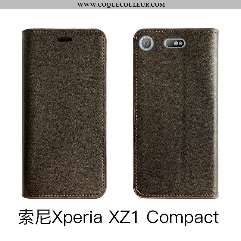 Coque Sony Xperia Xz1 Compact Luxe Protection, Housse Sony Xperia Xz1 Compact Cuir Véritable Étui No