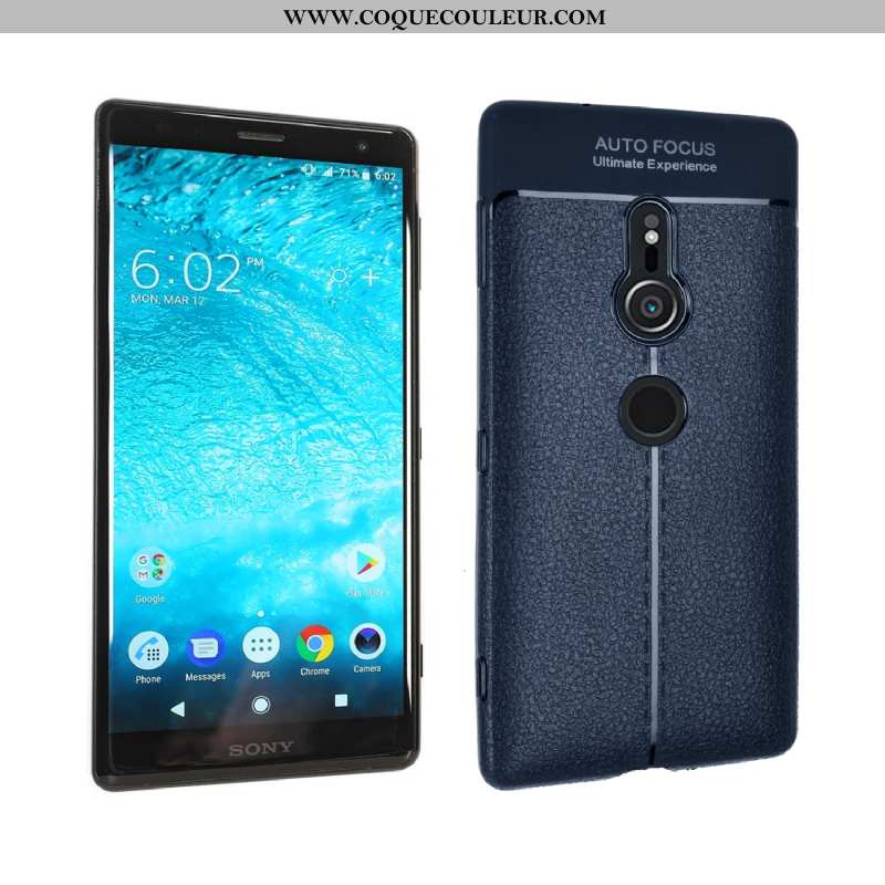 Étui Sony Xperia Xz2 Silicone Bleu Marin Téléphone Portable, Coque Sony Xperia Xz2 Fluide Doux Bleu 