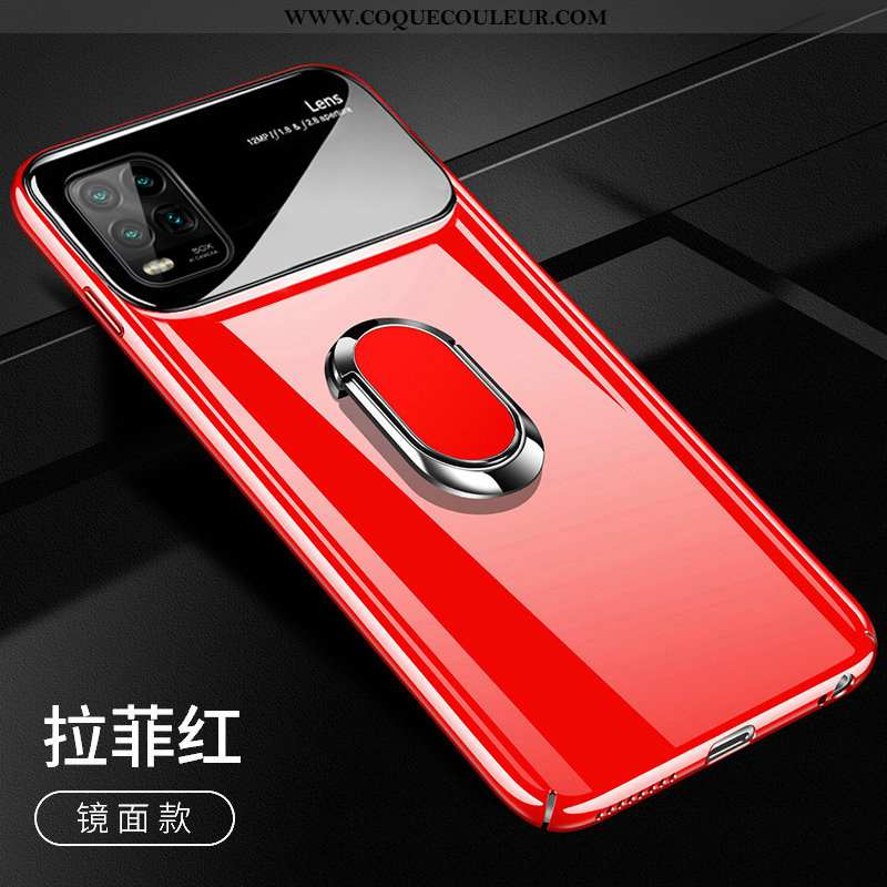 Housse Xiaomi Mi 10 Lite Verre Ultra Étui, Étui Xiaomi Mi 10 Lite Personnalité Miroir Rouge