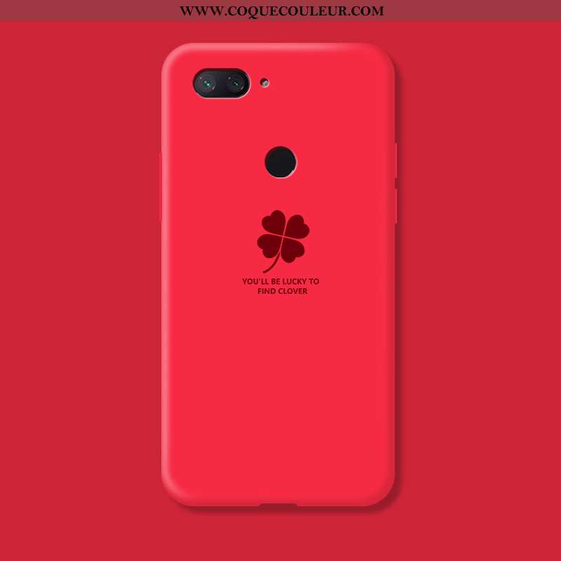 Étui Xiaomi Mi 8 Lite Créatif Coque Petit, Xiaomi Mi 8 Lite Silicone Rouge