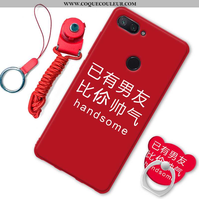 Housse Xiaomi Mi 8 Lite Protection Incassable Petit, Étui Xiaomi Mi 8 Lite Fluide Doux Jeunesse Noir