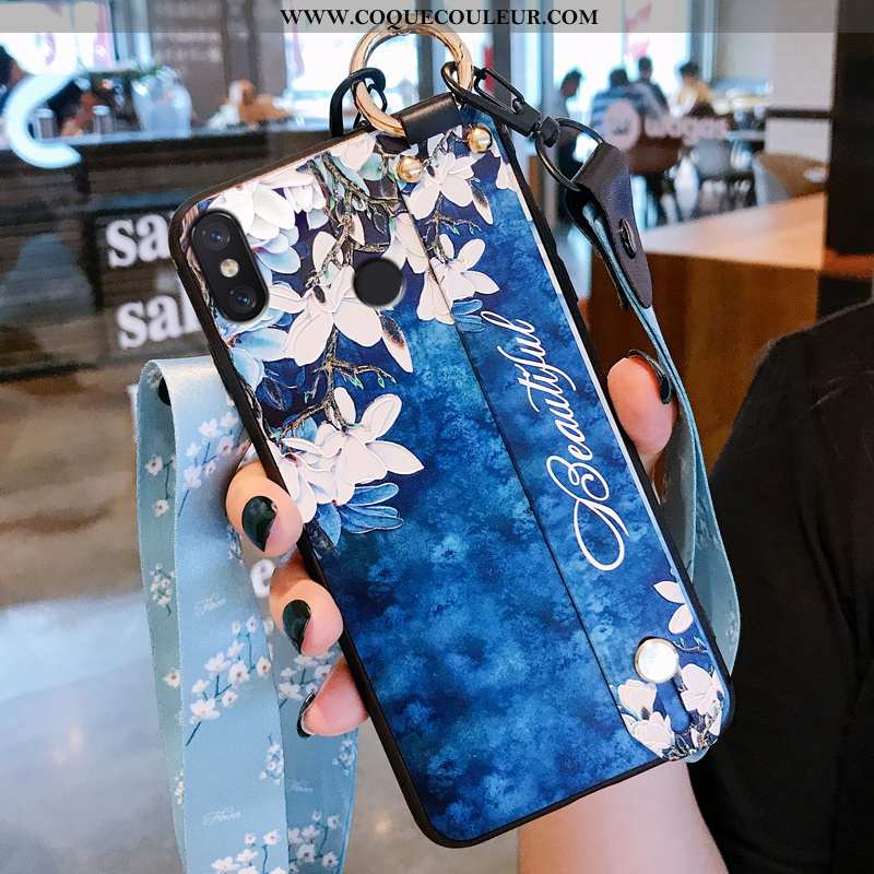 Housse Xiaomi Mi 8 Créatif Fluide Doux Téléphone Portable, Étui Xiaomi Mi 8 Ultra Simple Bleu