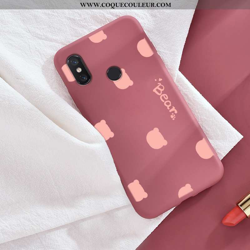 Housse Xiaomi Mi 8 Créatif Amoureux Incassable, Étui Xiaomi Mi 8 Charmant Téléphone Portable Rouge
