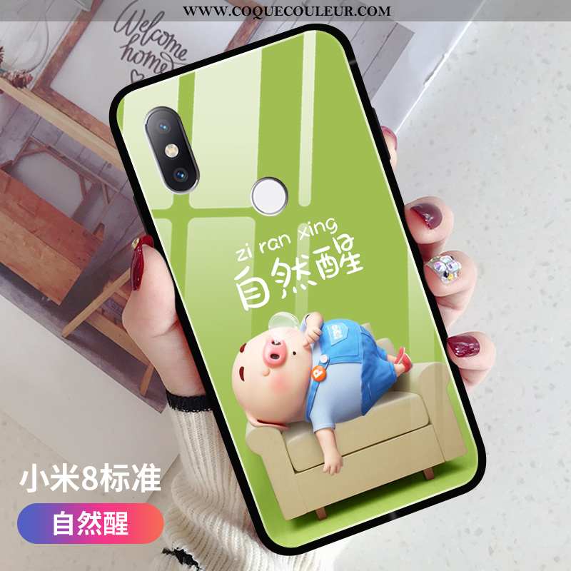 Housse Xiaomi Mi 8 Ultra Incassable Jeunesse, Étui Xiaomi Mi 8 Tendance Fluide Doux Verte