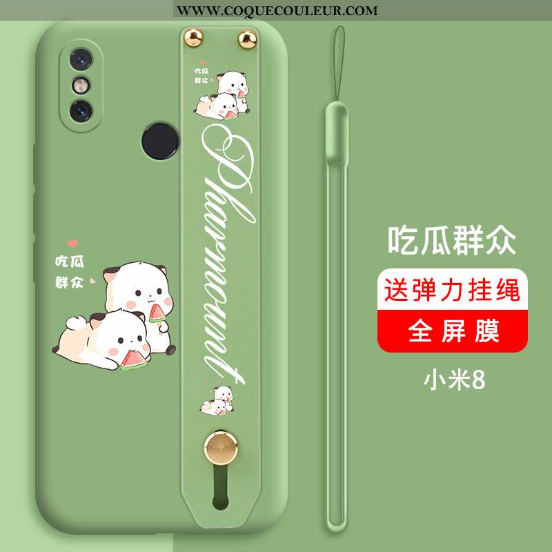 Coque Xiaomi Mi 8 Protection Ultra Silicone, Housse Xiaomi Mi 8 Personnalité Support Verte