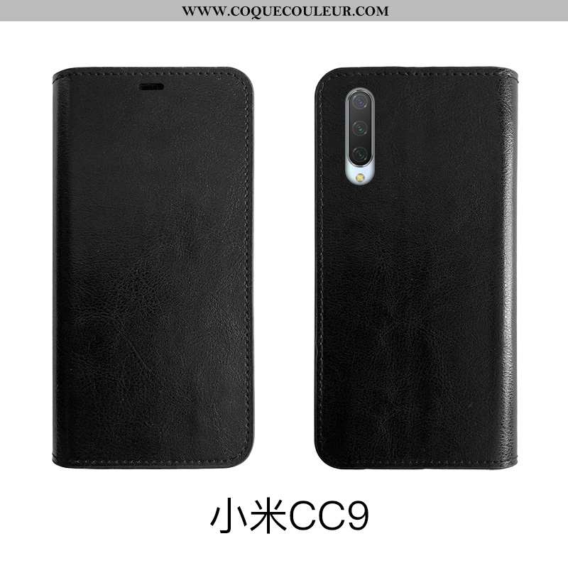 Étui Xiaomi Mi 9 Lite Cuir Véritable Téléphone Portable, Coque Xiaomi Mi 9 Lite Protection Tout Comp