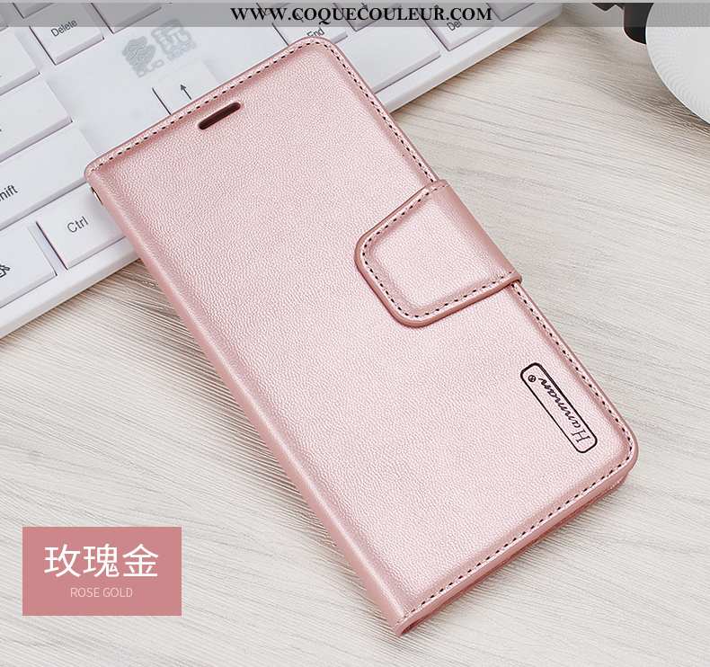 Housse Xiaomi Mi 9 Cuir Tout Compris Business, Étui Xiaomi Mi 9 Protection Téléphone Portable Rose