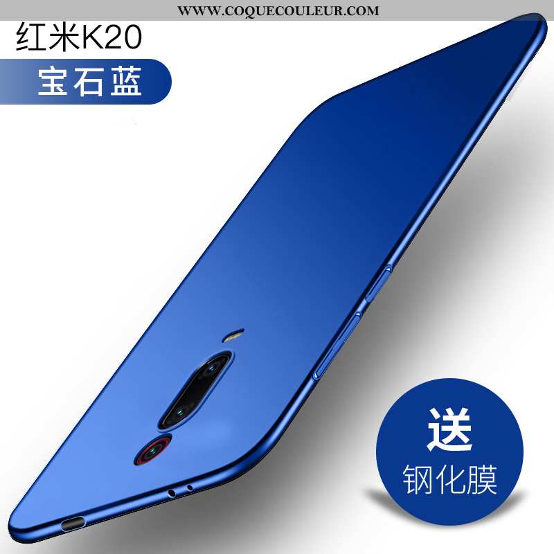 Housse Xiaomi Mi 9t Délavé En Daim Étui Ultra, Xiaomi Mi 9t Personnalité Protection Bleu