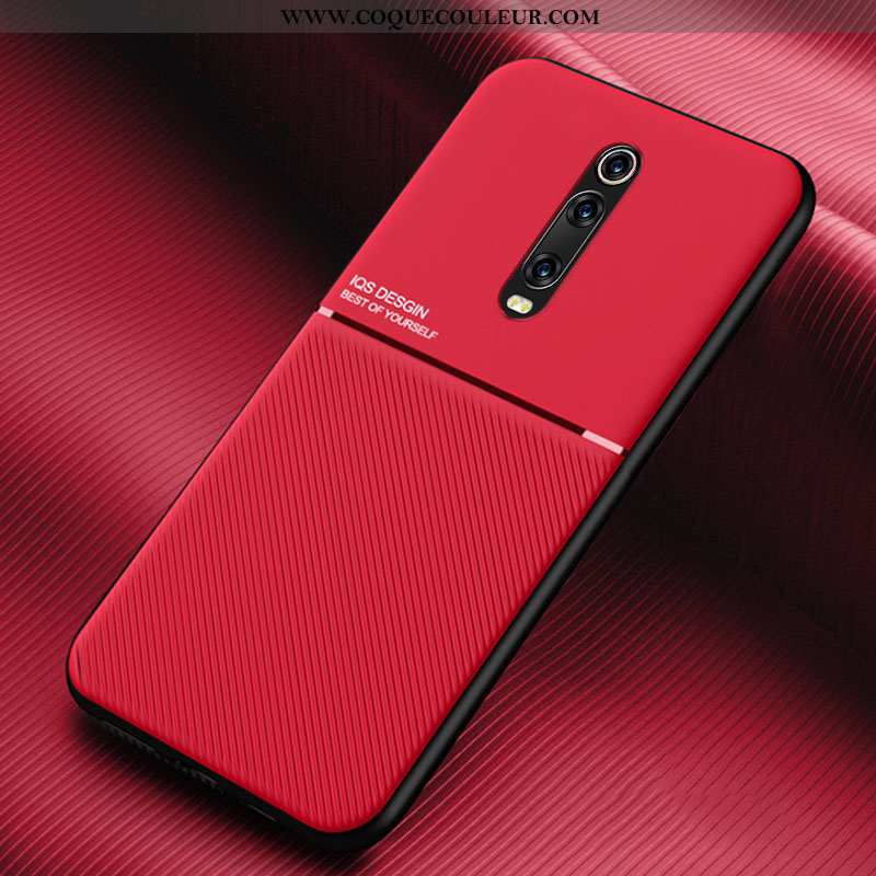 Housse Xiaomi Mi 9t Cuir Simple Tout Compris, Étui Xiaomi Mi 9t Modèle Fleurie Silicone Rouge
