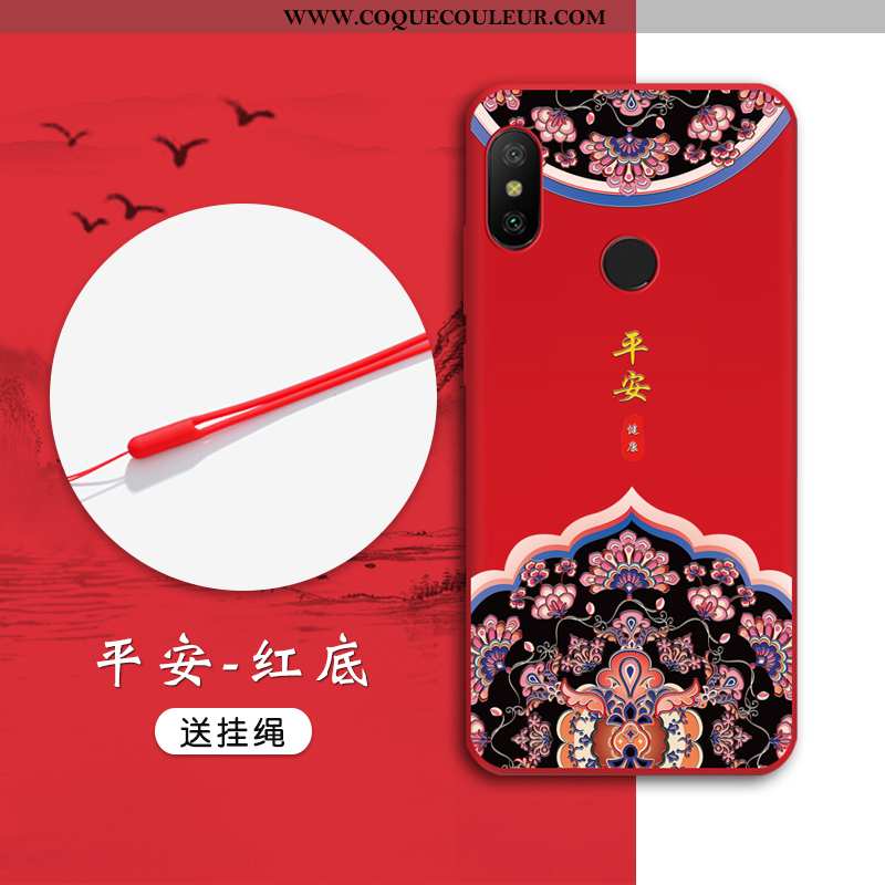 Coque Xiaomi Mi A2 Lite Tendance Rouge Tout Compris, Housse Xiaomi Mi A2 Lite Fluide Doux Vent