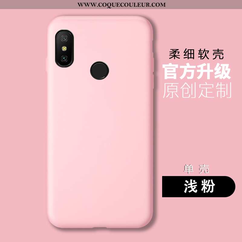Housse Xiaomi Mi A2 Lite Silicone Rose Couleur Unie, Étui Xiaomi Mi A2 Lite Protection Rouge