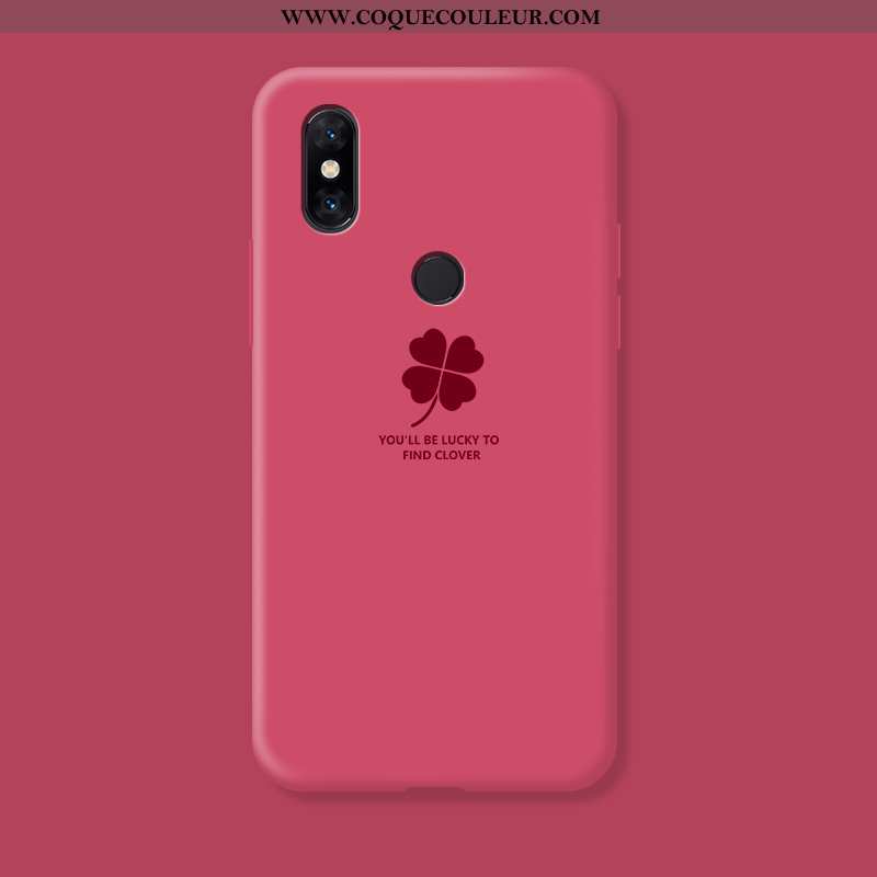 Coque Xiaomi Mi Mix 3 Fluide Doux Téléphone Portable Rose, Housse Xiaomi Mi Mix 3 Silicone Net Rouge