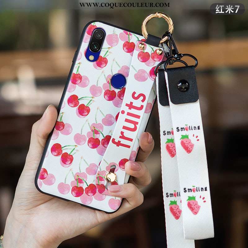 Étui Xiaomi Redmi 7 Tendance Téléphone Portable Simple, Coque Xiaomi Redmi 7 Fluide Doux Rose
