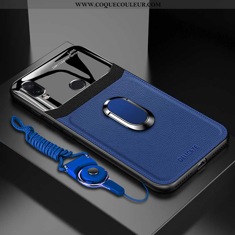Coque Xiaomi Redmi Note 7 Silicone Or Verre, Housse Xiaomi Redmi Note 7 Protection Magnétisme Bleu