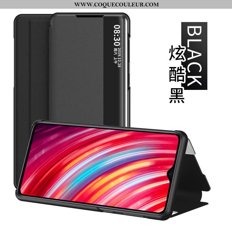Étui Xiaomi Redmi Note 8 Pro Cuir Business, Coque Xiaomi Redmi Note 8 Pro Protection Housse Rouge