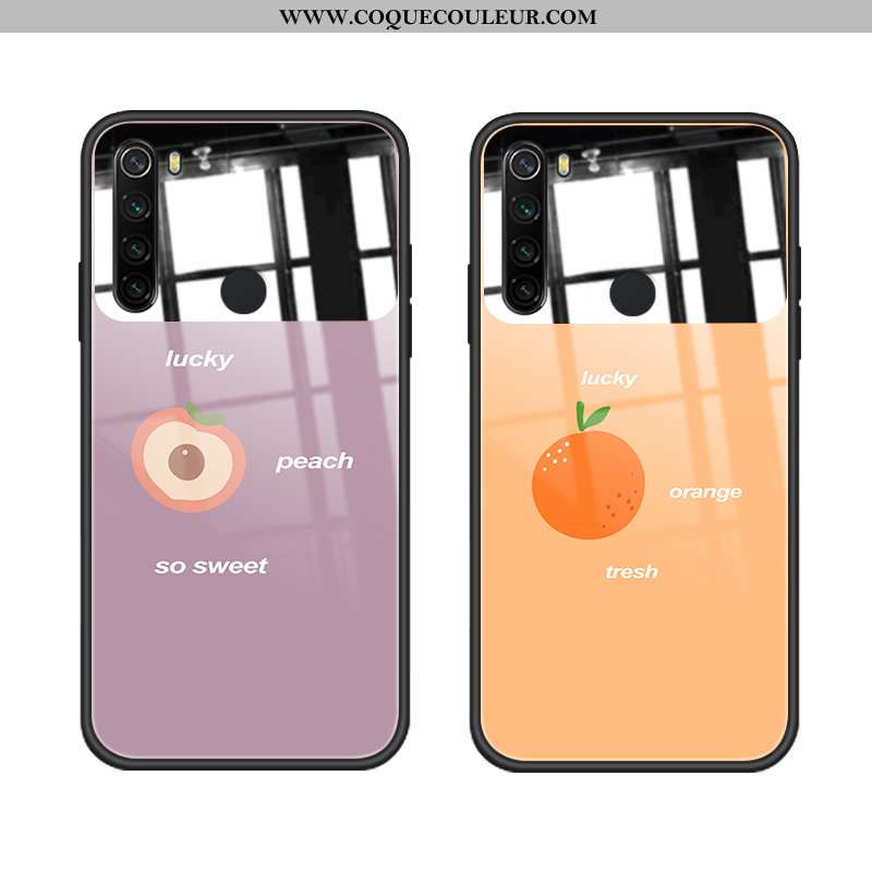 Housse Xiaomi Redmi Note 8t Charmant Coque Verre, Étui Xiaomi Redmi Note 8t Tendance Fruit Violet