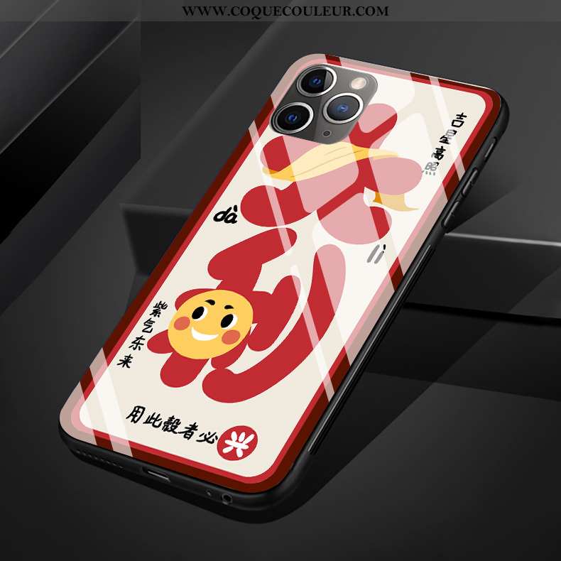 Coque iPhone 11 Pro Max Silicone Créatif Rouge, Housse iPhone 11 Pro Max Protection Rat Rouge
