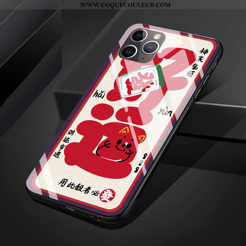 Coque iPhone 11 Pro Max Silicone Créatif Rouge, Housse iPhone 11 Pro Max Protection Rat Rouge