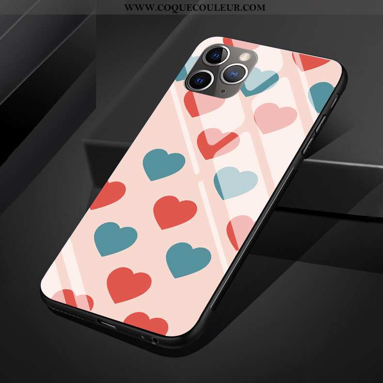 Étui iPhone 11 Pro Max Créatif Amour Téléphone Portable, Coque iPhone 11 Pro Max Silicone Petit Rose
