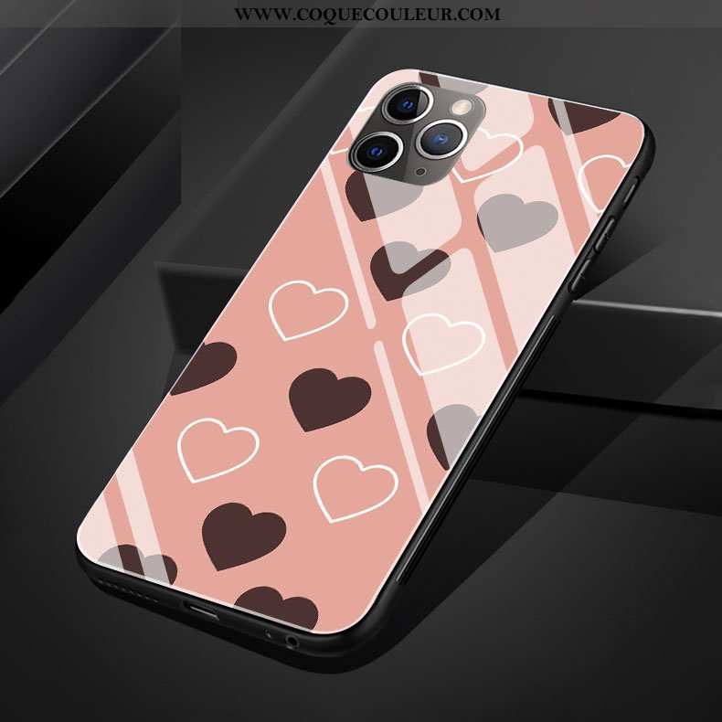 Étui iPhone 11 Pro Max Créatif Amour Téléphone Portable, Coque iPhone 11 Pro Max Silicone Petit Rose