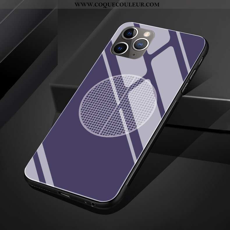 Étui iPhone 11 Pro Max Protection Silicone Violet, Coque iPhone 11 Pro Max Verre Violet