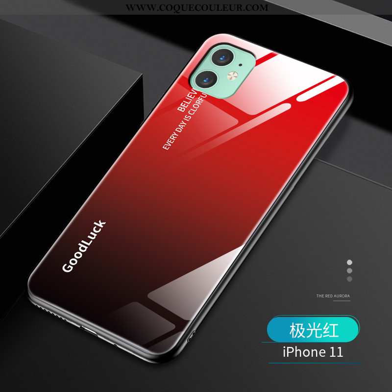 Coque iPhone 11 Créatif Téléphone Portable Étui, Housse iPhone 11 Ultra Verre Rouge