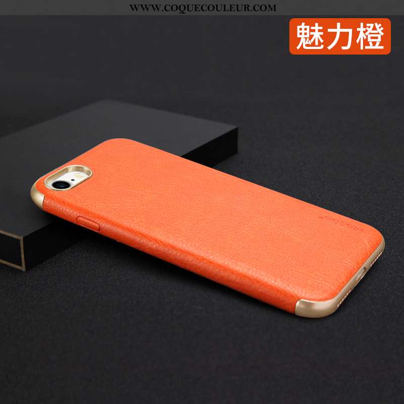 Housse iPhone 7 Fluide Doux Incassable Net Rouge, Étui iPhone 7 Protection Tendance Orange