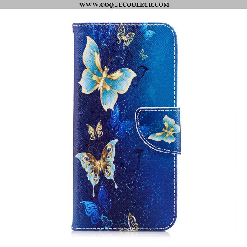 Étui iPhone 7 Cuir Coque Peinture, iPhone 7 Protection Bleu