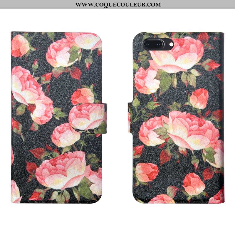 Housse iPhone 8 Plus Fleurs Protection Personnalité, Étui iPhone 8 Plus Tendance Rose
