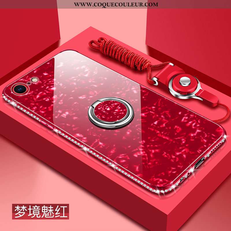 Coque iPhone 8 Silicone Étui Incassable, Housse iPhone 8 Protection Téléphone Portable Rouge