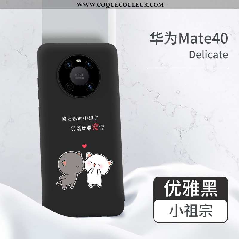 Coque Huawei Mate 40 Silicone Tout Compris Noir, Housse Huawei Mate 40 Incassable Noir