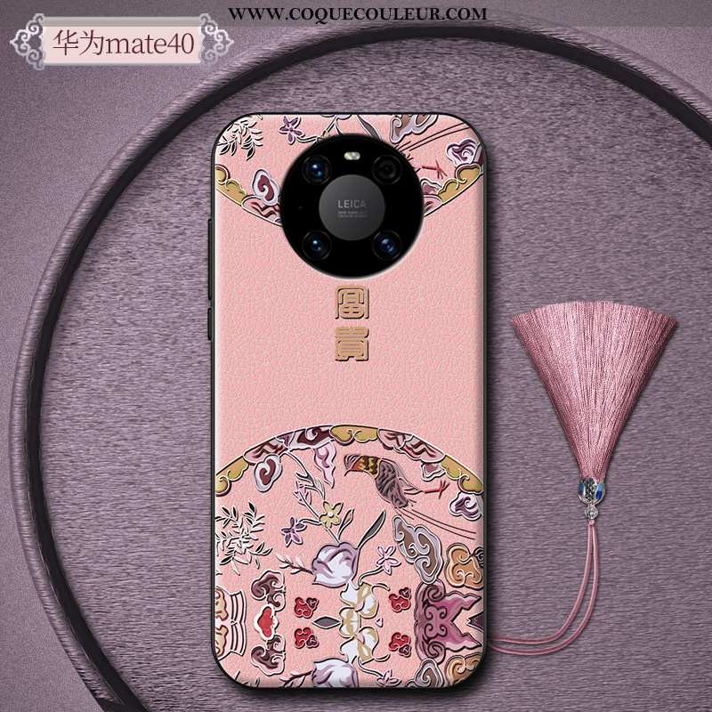 Coque Huawei Mate 40 Personnalité Incassable Mode, Housse Huawei Mate 40 Créatif Style Chinois Viole