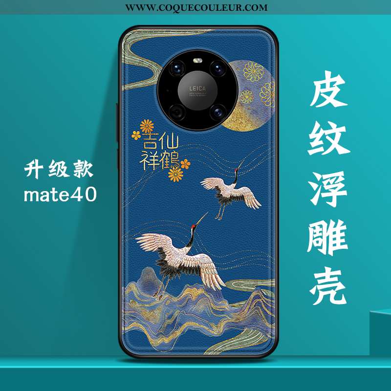 Coque Huawei Mate 40 Personnalité Net Rouge Luxe, Housse Huawei Mate 40 Créatif Nouveau Bleu