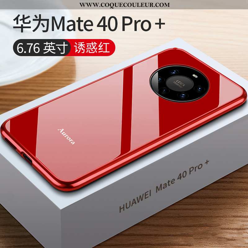 Housse Huawei Mate 40 Pro+ Légère Tendance Ultra, Étui Huawei Mate 40 Pro+ Protection Verre Rouge