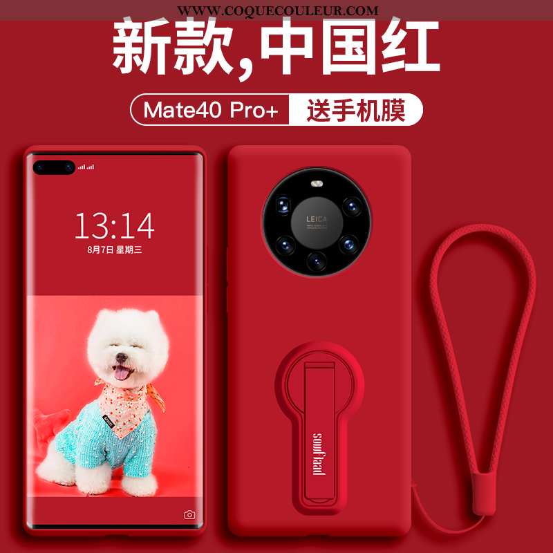 Étui Huawei Mate 40 Pro+ Silicone Fluide Doux Net Rouge, Coque Huawei Mate 40 Pro+ Protection Suppor