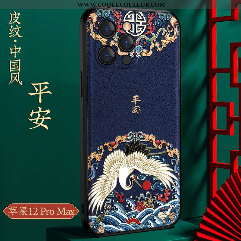 Housse iPhone 12 Pro Max Créatif Rouge Style Chinois, Étui iPhone 12 Pro Max Personnalité Coque