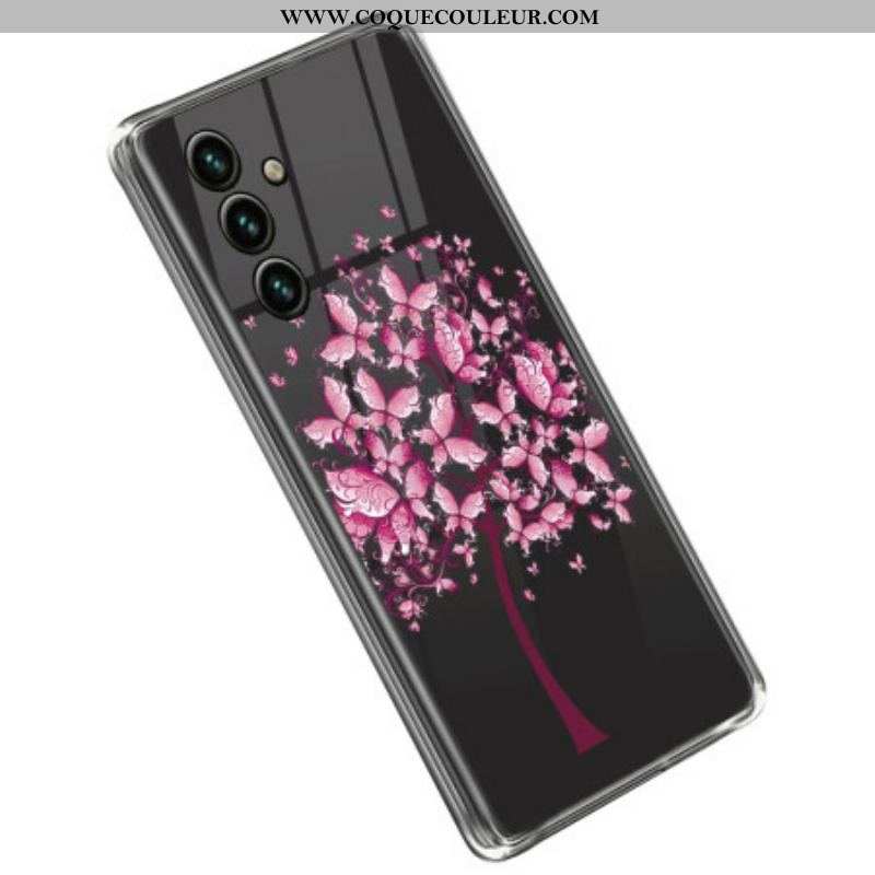 Coque Samsung Galaxy A14 5G / A14 Transparente Arbre Rose