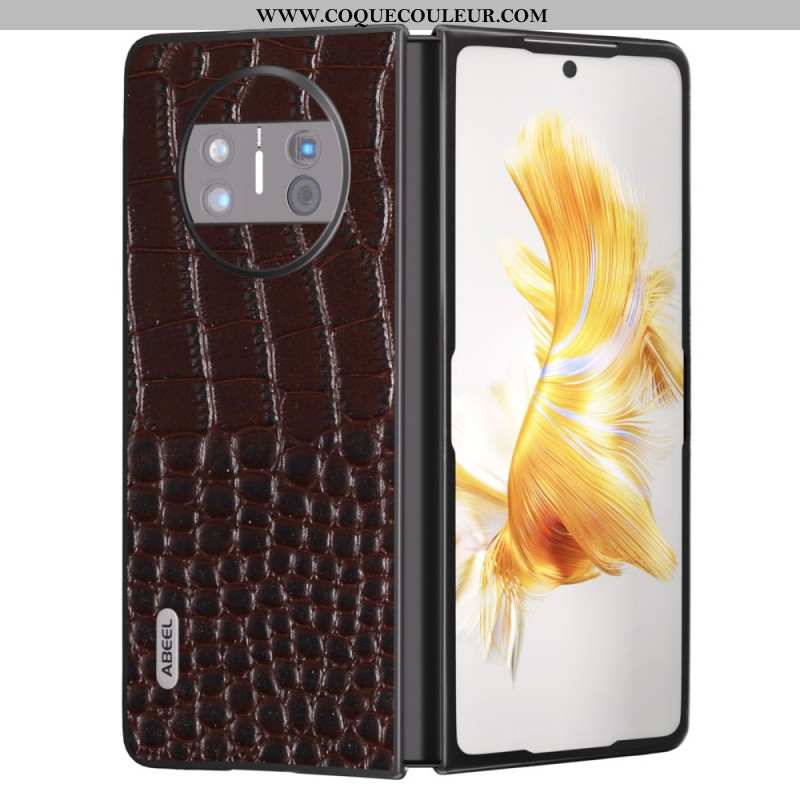 Coque Huawei Mate X3 Vrai Cuir style Crocodile ABEEL