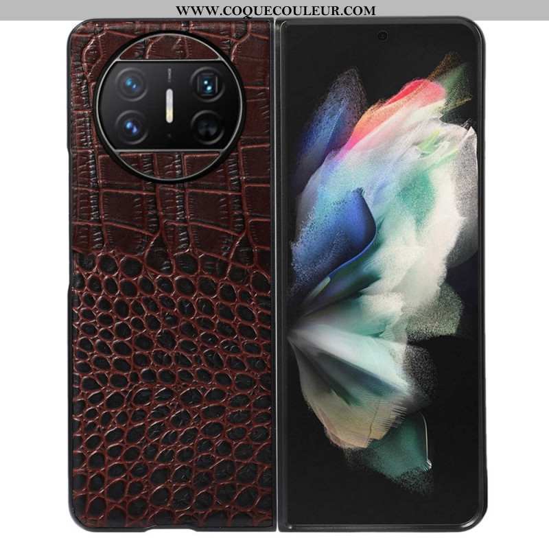 Coque Huawei Mate X3 Cuir Véritable Style Crocodile