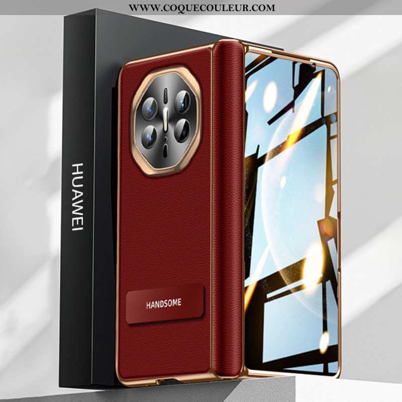 Coque Huawei Mate X6 Simili Cuir Texturé avec Protecteur Écran