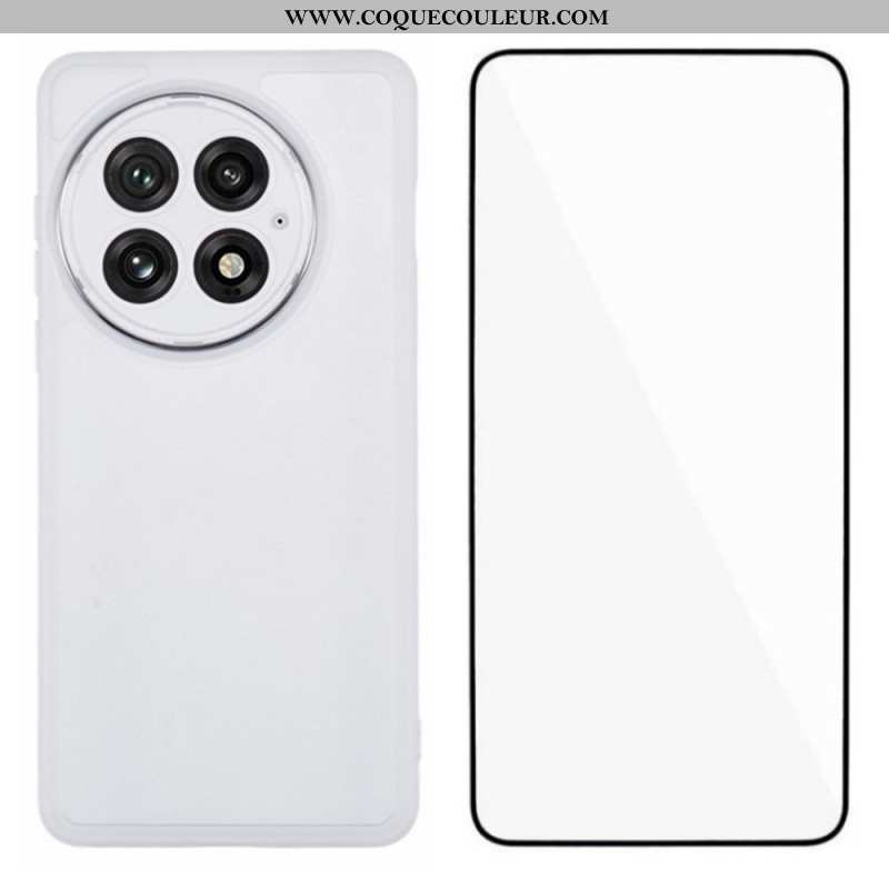 Coque 2-en-1 OnePlus 13 Transparente Teintée avec Protecteur Écran en Verre Trempé