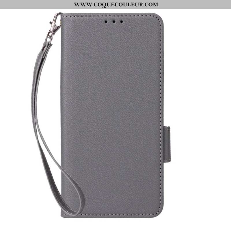 Housse OnePlus 13 Simili Cuir Texturé à Lanière