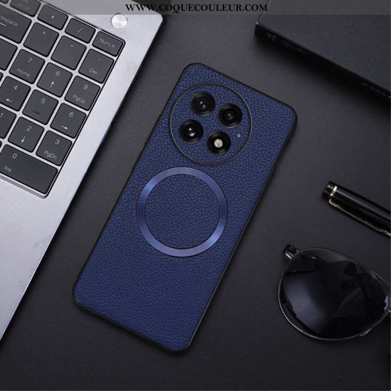 Coque OnePlus 13 Simili Cuir Texturé Compatible MagSafe