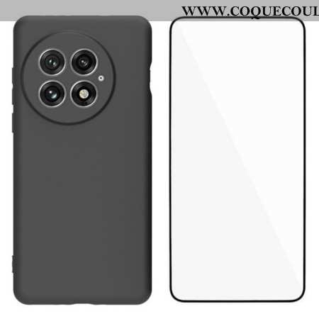 Coque 2-en-1 OnePlus 13 Silicone Mat avec Protecteur Écran en Verre Trempé