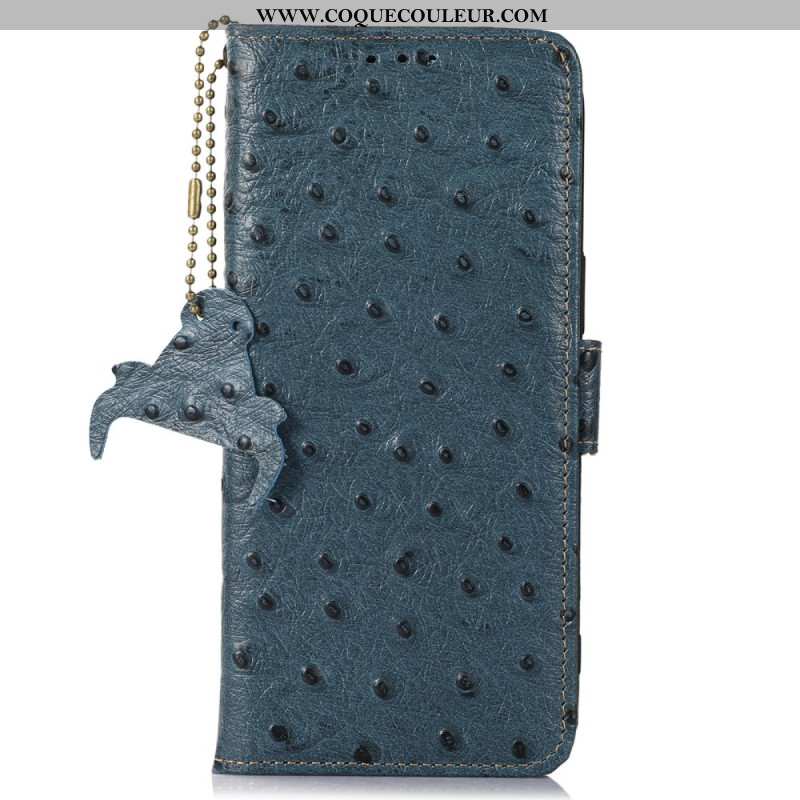 Housse OnePlus 13R Blocage RFID Cuir Texture Autruche