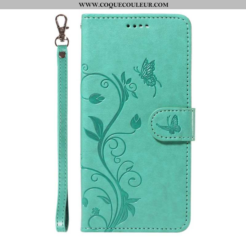 Housse OnePlus 13R Motif Floral à Lanière